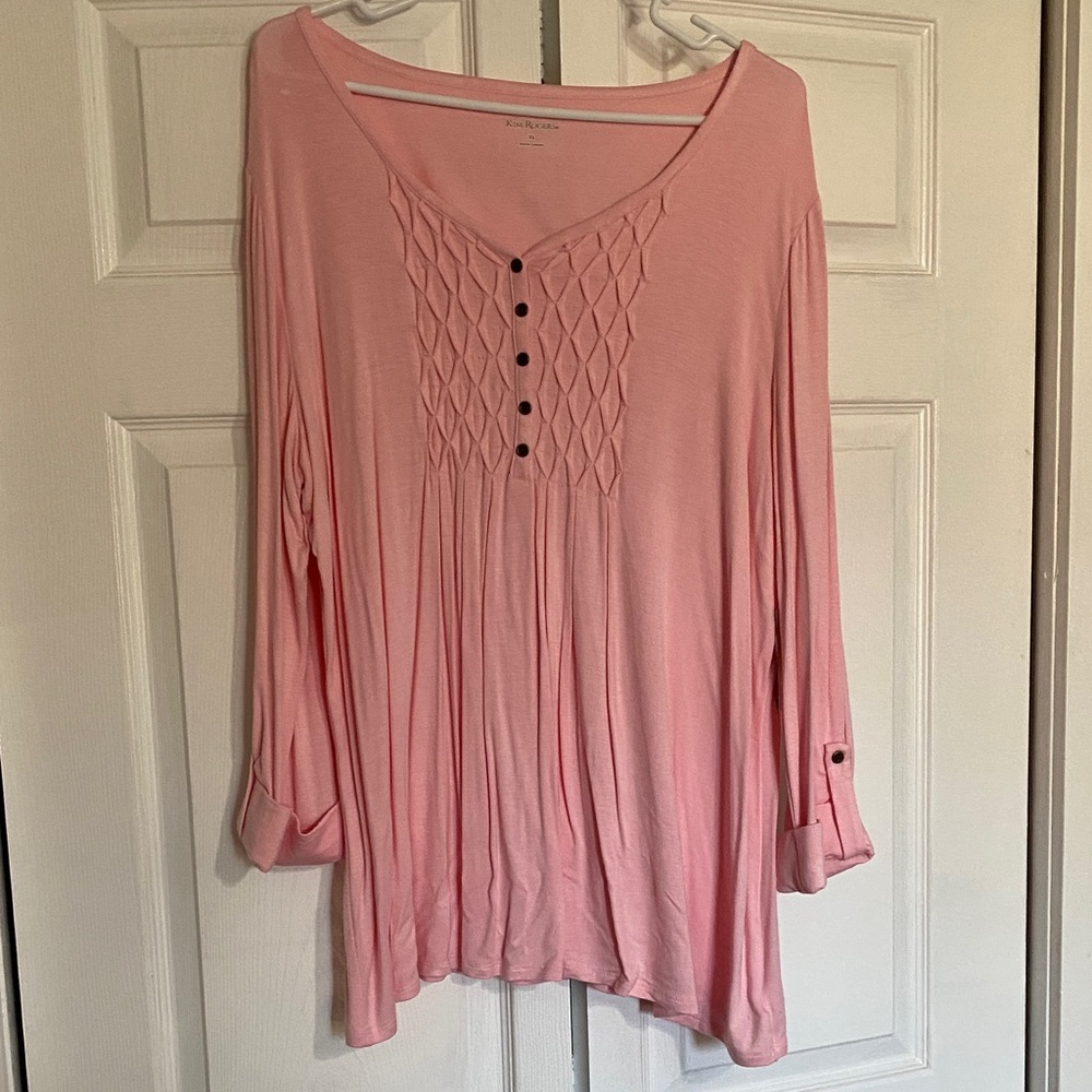 Kim Rogers Pink Blouse with Button Detail